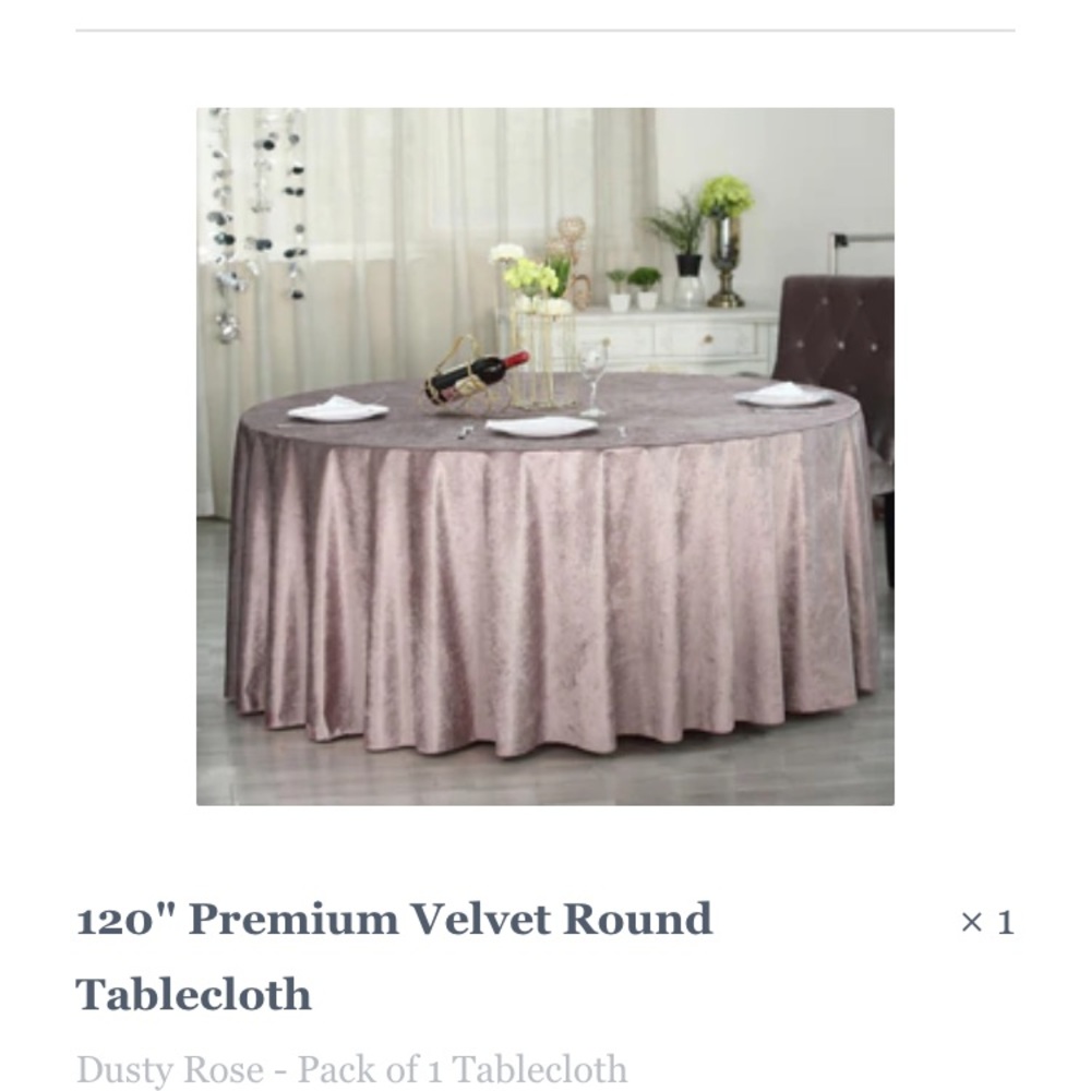 Mauve Table Cloth Round Wedding Velvet 120”